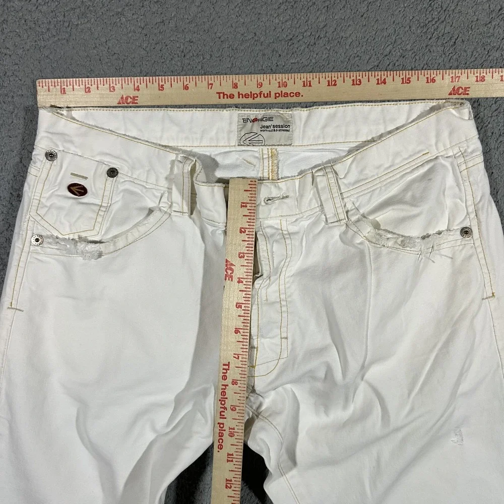 Y2k Energie Jean'session Mens Size 38x35 Regular White Jeans Pants #3626